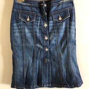 Bebe peplum denim pencil skirt